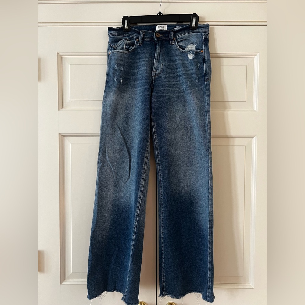 Kensie The Kaya Wide Leg High Rise Jeans